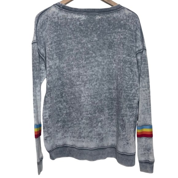 OCEAN DRIVE | Santa Cruz Graphic Sweatshirt with Rainbow Arm Detail | Size S - Picture 4 of 10